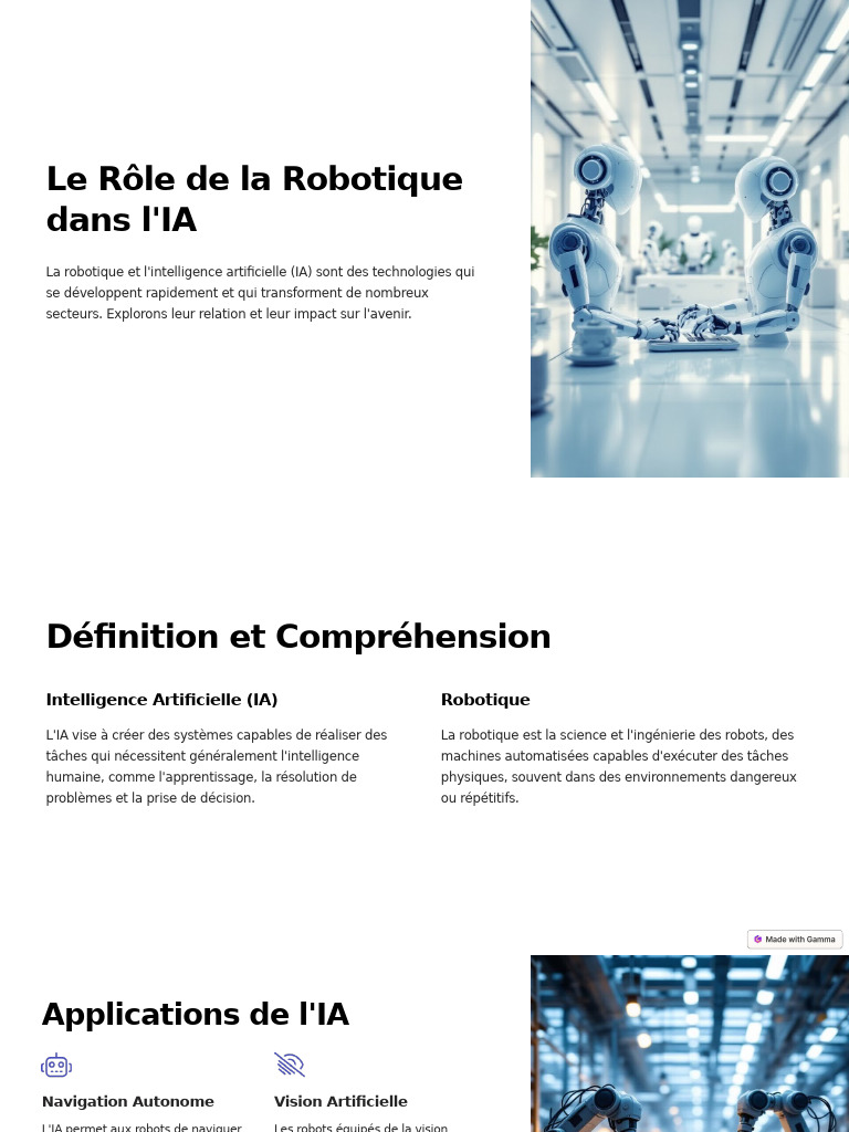 Le Role de La Robotique Dans LIA | PDF | Intelligence artificielle ...
