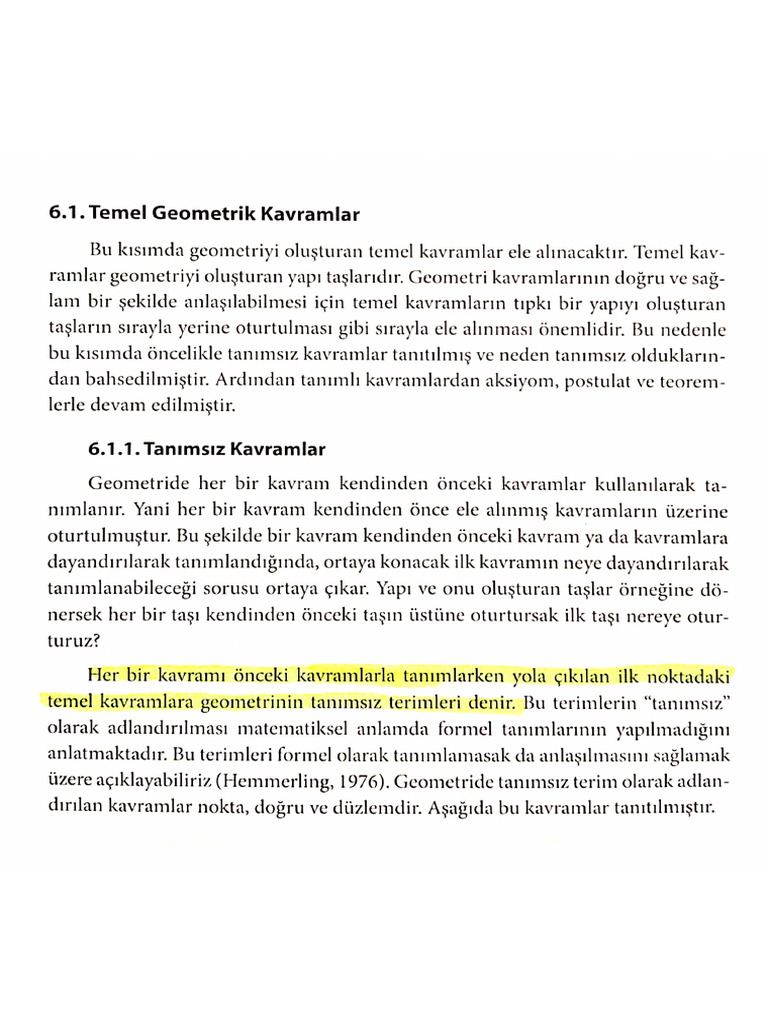 Hafta Temel Geometrik Kavramlar | PDF