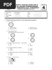 SOAL STS GENAP B. INGGRIS KELAS 4 2025