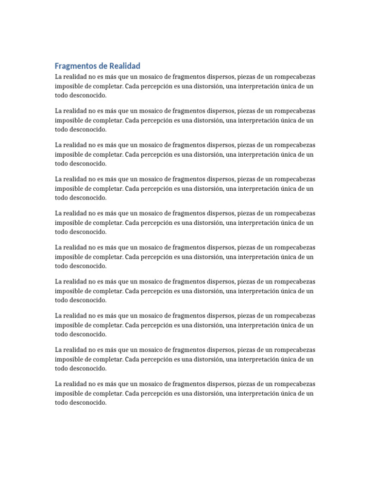 Fragmentos de Realidad | PDF