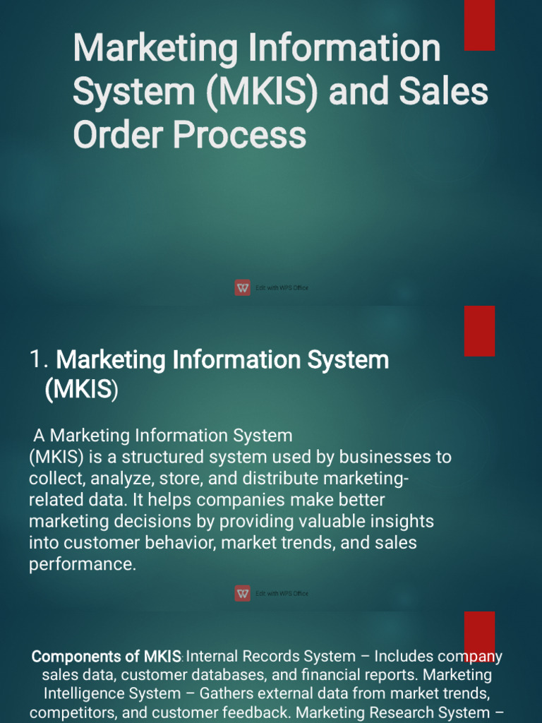 Marketing Information System (MKIS) and Sales | PDF | Sales | Marketing