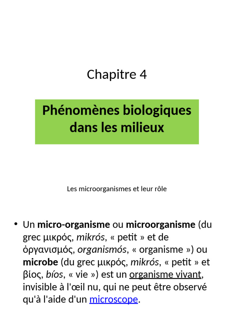 Chapitre 4.phenomenes biologiques dans les milieux | PDF | Biodégradation