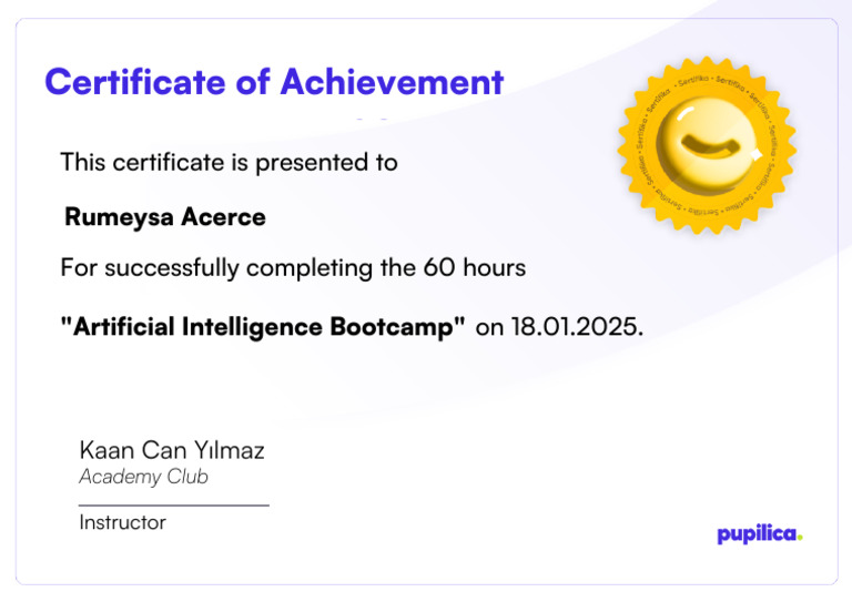 AI Bootcamp Completion Certificate | PDF