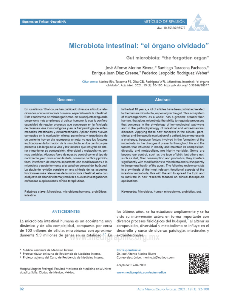Microbiota Intestinal | PDF | Fibra dietética | Dieta y nutrición