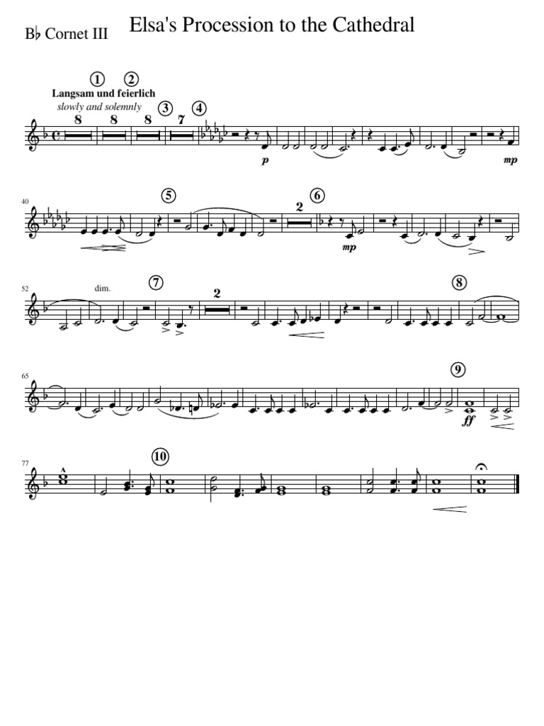 Elsa's Procession Sheet Music for Cornet | PDF