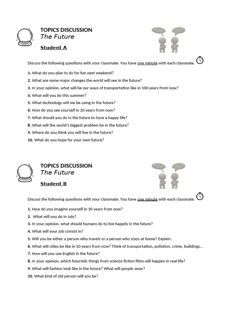 Talking About The Future Conversation Topics Dialogs - 98796 | PDF