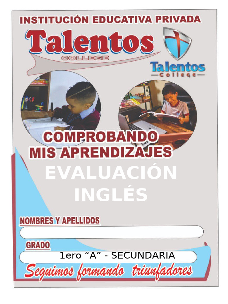 Evaluación Bimestral de Inglés 1ero A | PDF