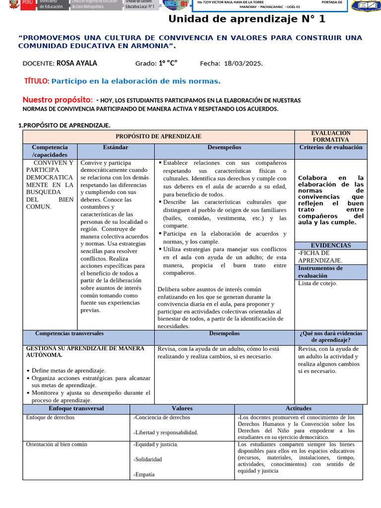 Normas de Convivencia en el Aula | PDF | Aprendizaje | Salón de clases