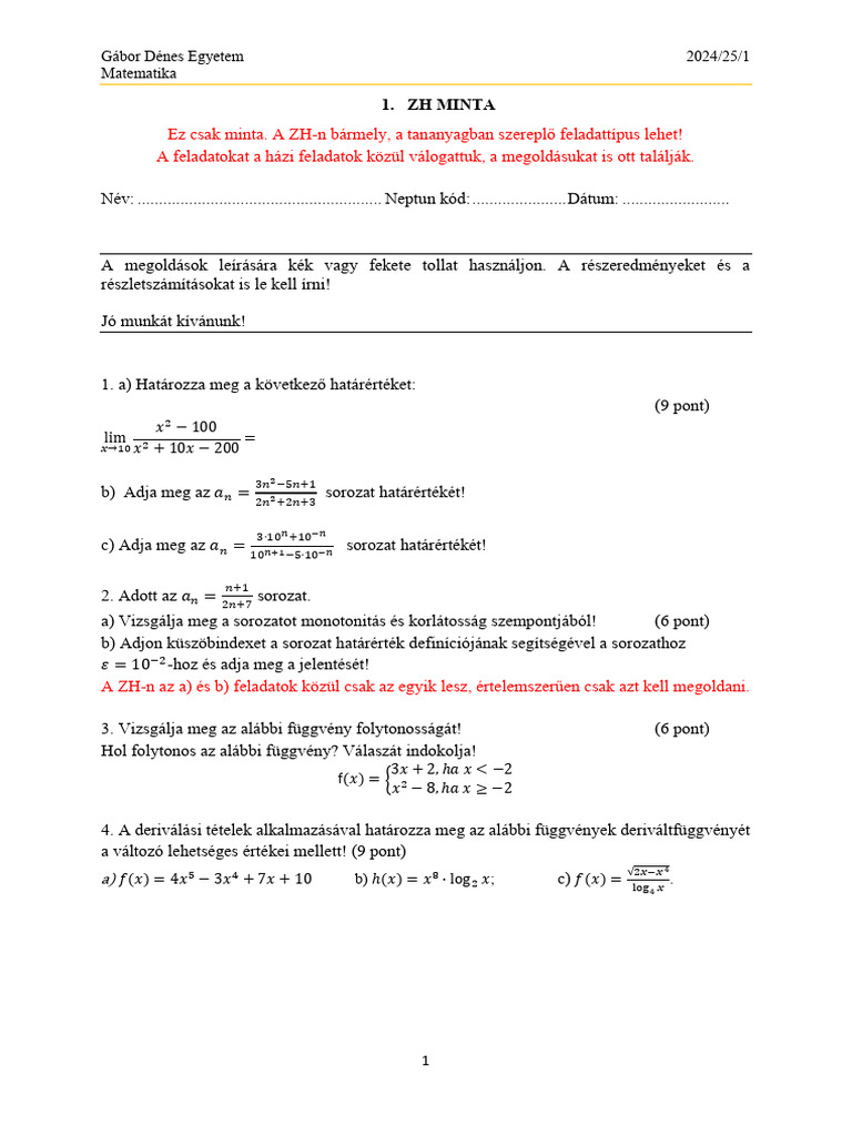 1 ZH Minta | PDF