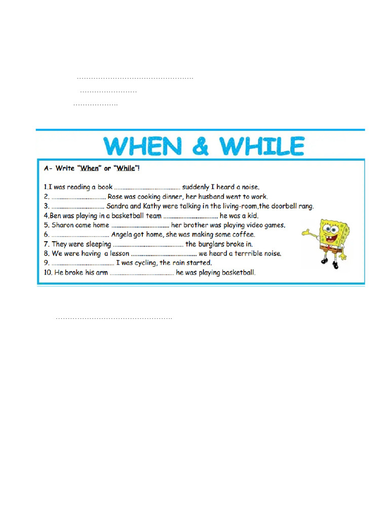 When-While Exercise Activities | PDF