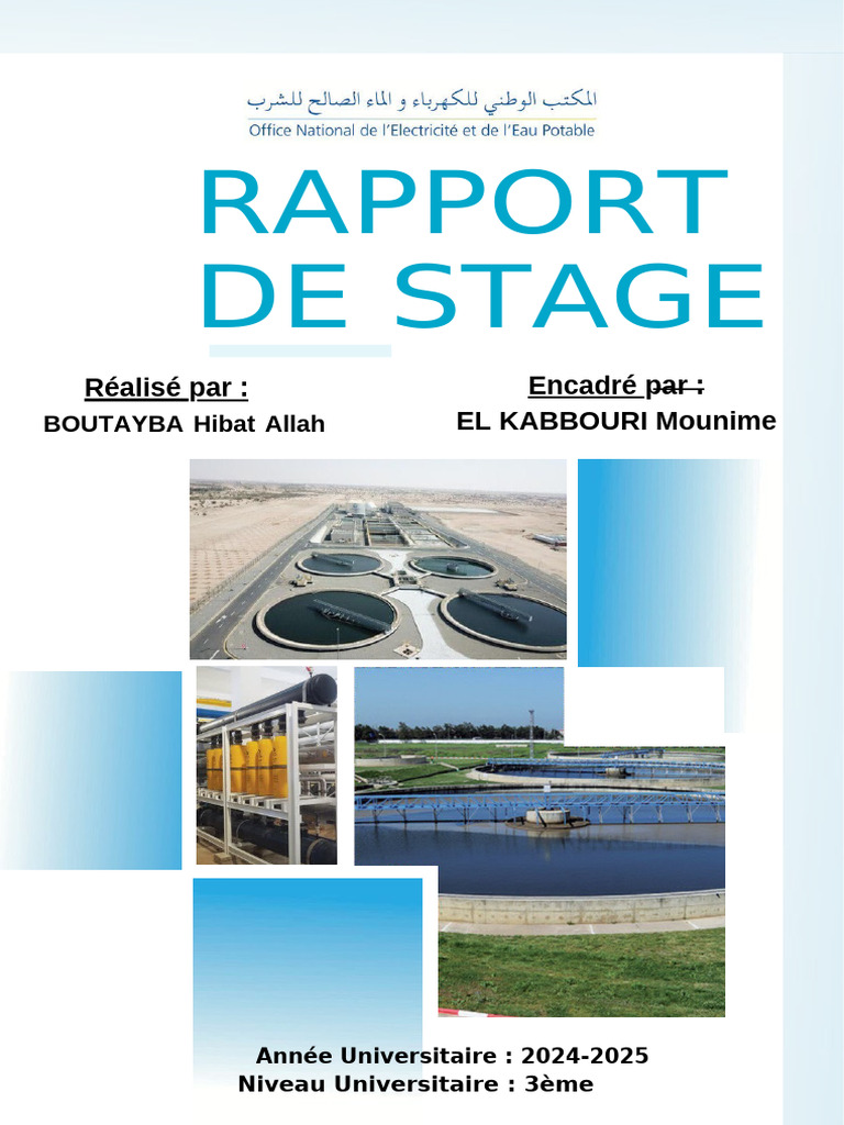 Rapport de stage à l'ONEE - Branche Eau | PDF | Gestion des ressources ...