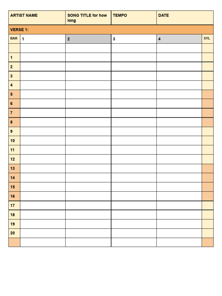 Song Structure Template for Rappers | PDF