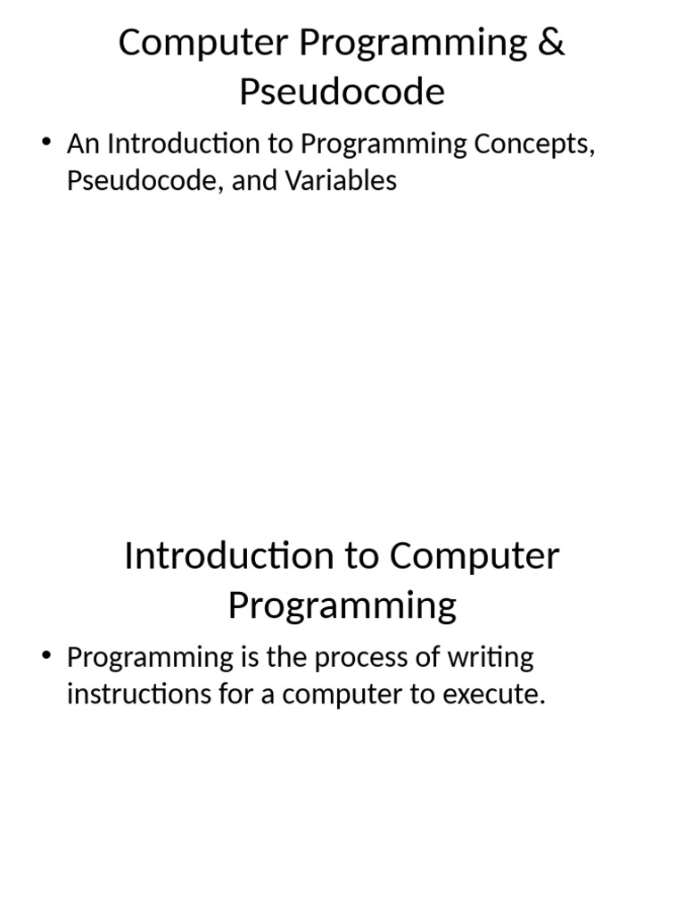 Computer Programming Presentation [Autosaved] | PDF