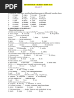 7th Grade of English Tests | PDF