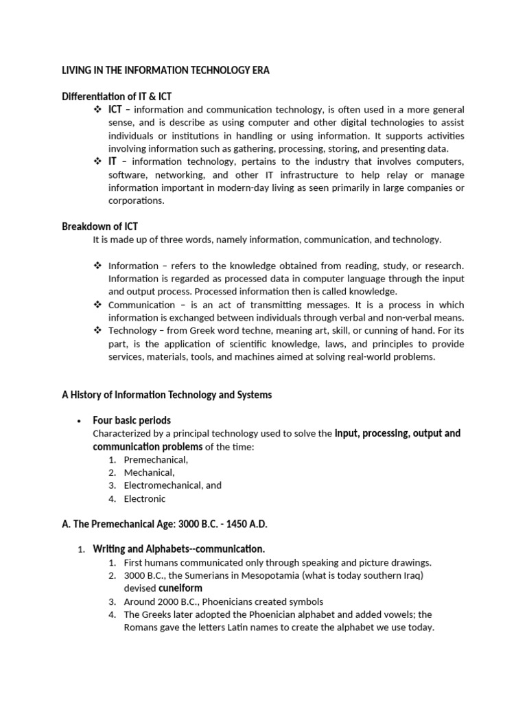 Evolution of Information Technology | PDF | Personal Computers ...