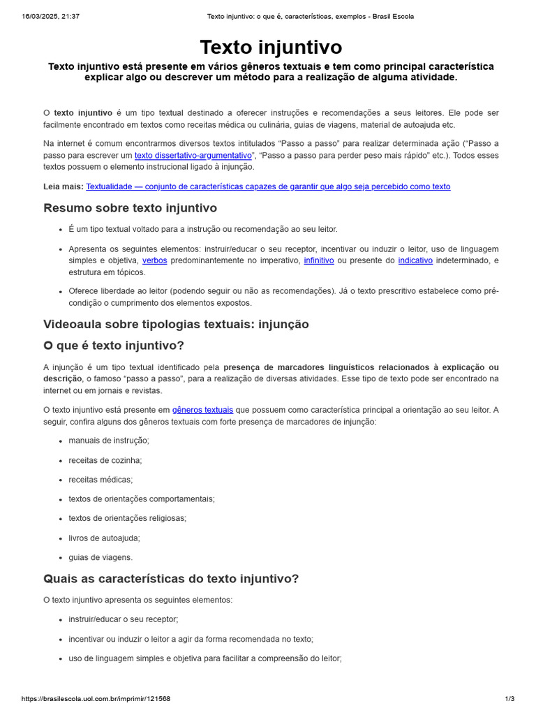 Características do Texto Injuntivo | PDF