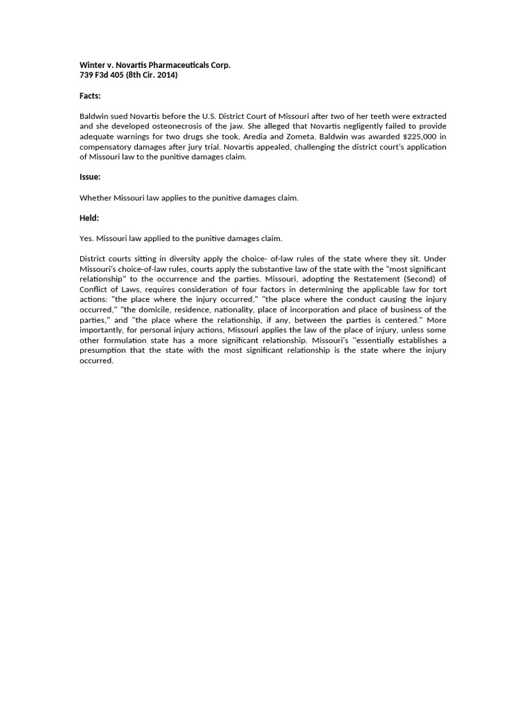 Winter V Novartis Pharmaceuticals Corp Pdf