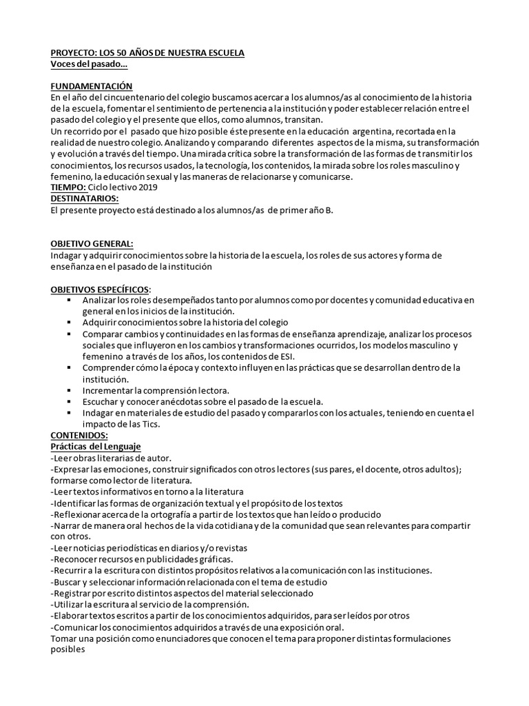 Historia y Evolución de Nuestra Escuela | PDF | Enseñando | Escuelas