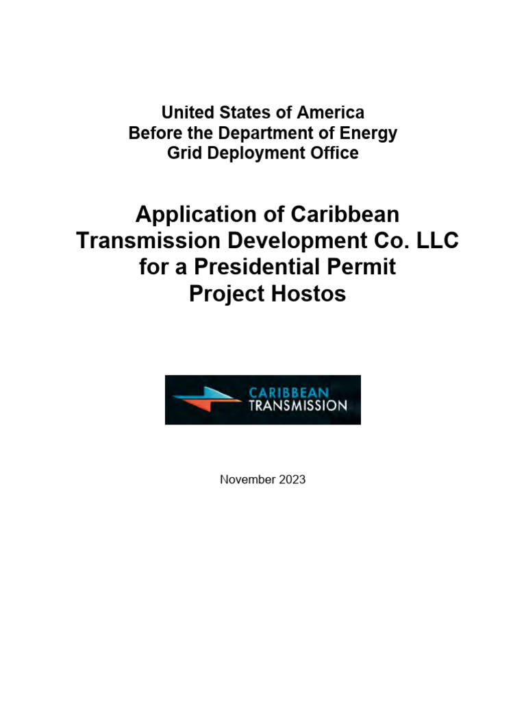 Project Hostos Presidential Permit Application | PDF | Electric Power ...