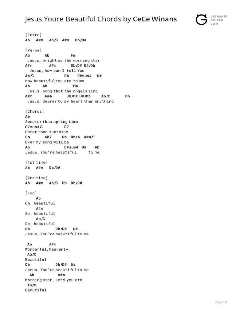 Jesus Youre Beautiful Chords Pdf