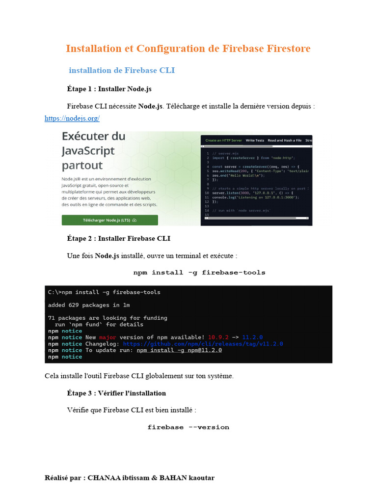 Installation de Firebase CLI et Firestore | PDF | Logiciel | Informatique