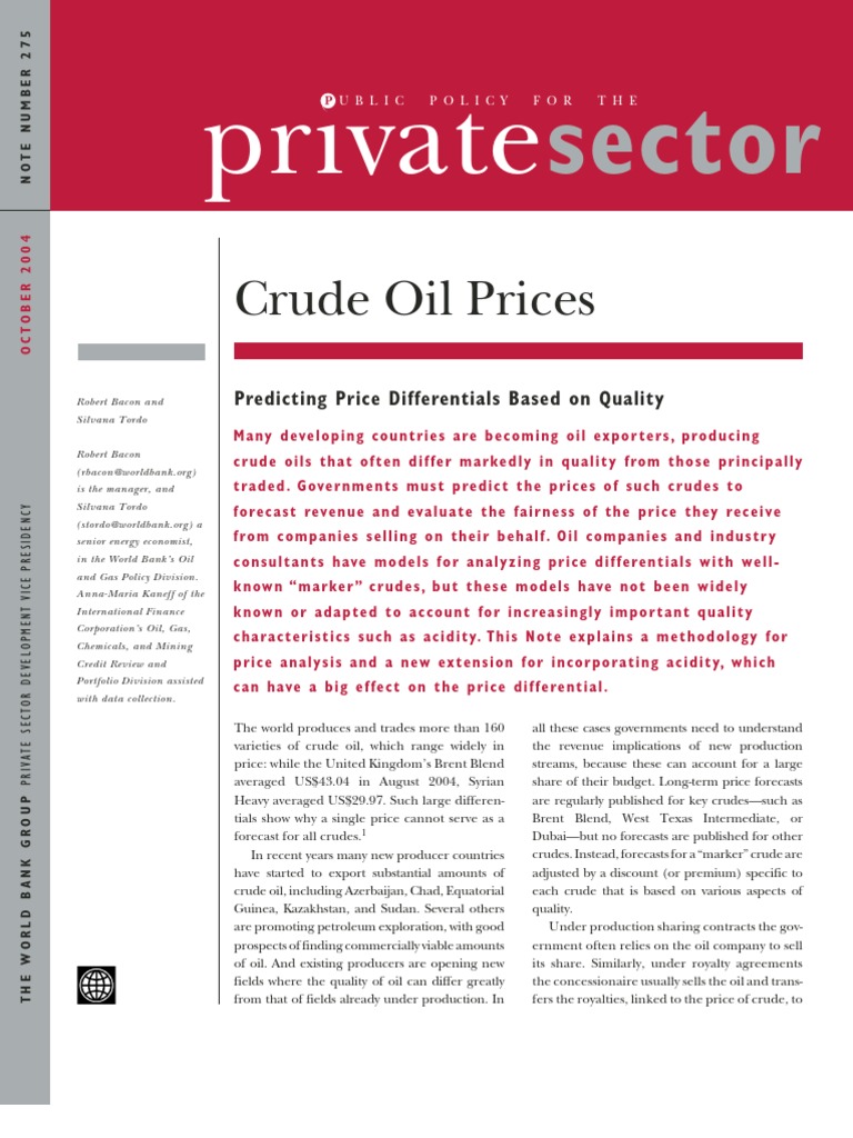 Predicting Crude Oil Price Differentials | PDF | Oil Refinery | Petroleum