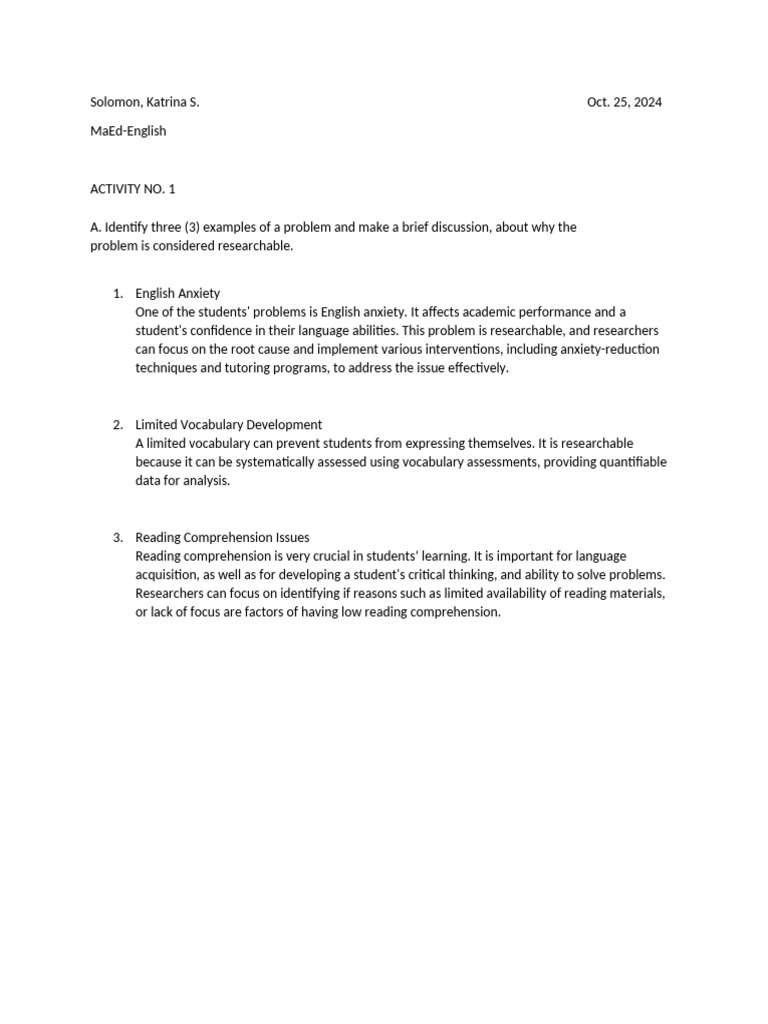 Research title | PDF | Reading Comprehension | Vocabulary
