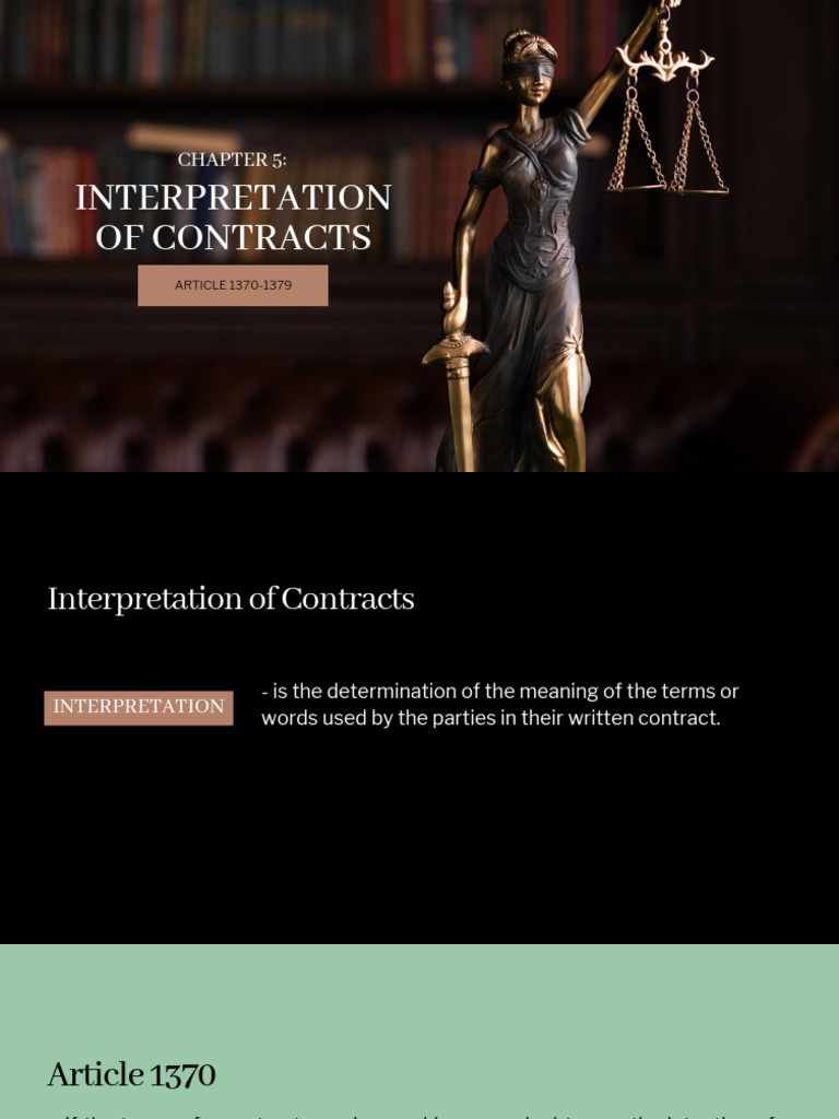 Contract Interpretation Principles 1370-1379 | PDF | Justice | Crime ...
