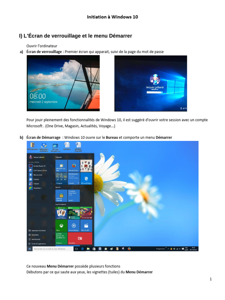 Guide d'initiation à Windows 10 | PDF | Windows 10 | Microsoft Windows