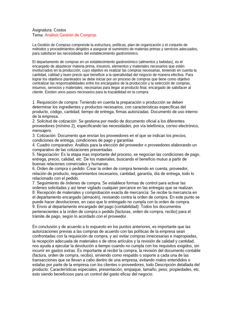 2 - Gestion de Compras | PDF | Calidad (comercial) | Business