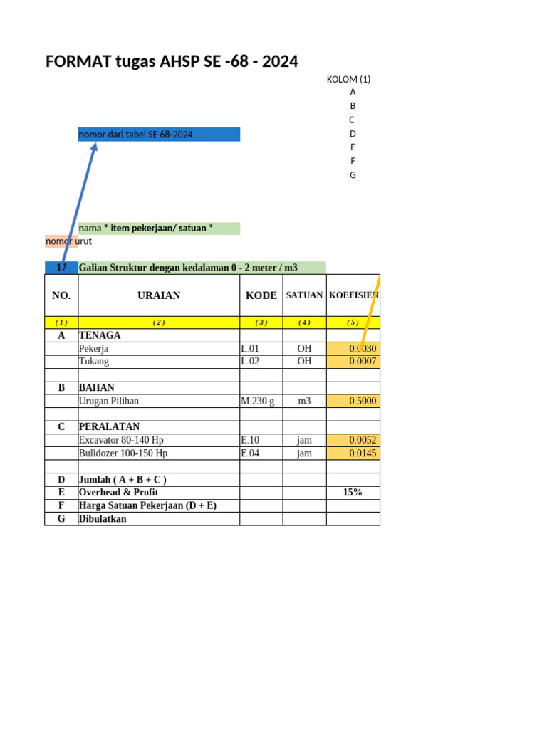 Format Tugas AHSP SE-68 2024 | PDF