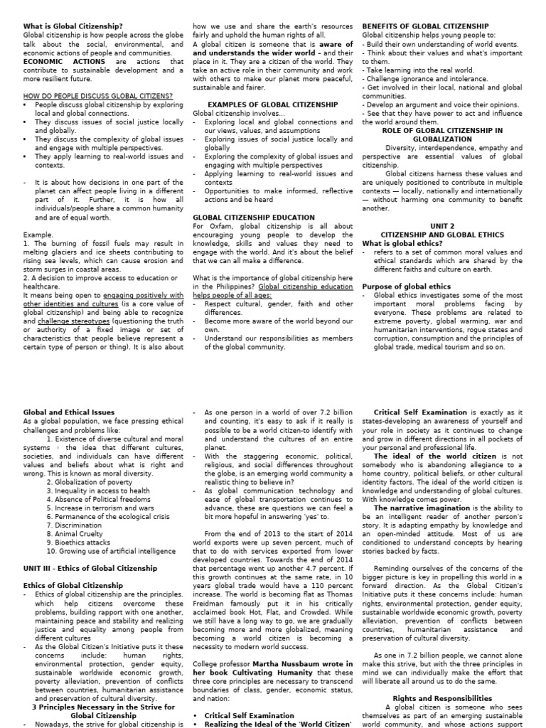 Understanding Global Citizenship Concepts | PDF | Multiculturalism ...