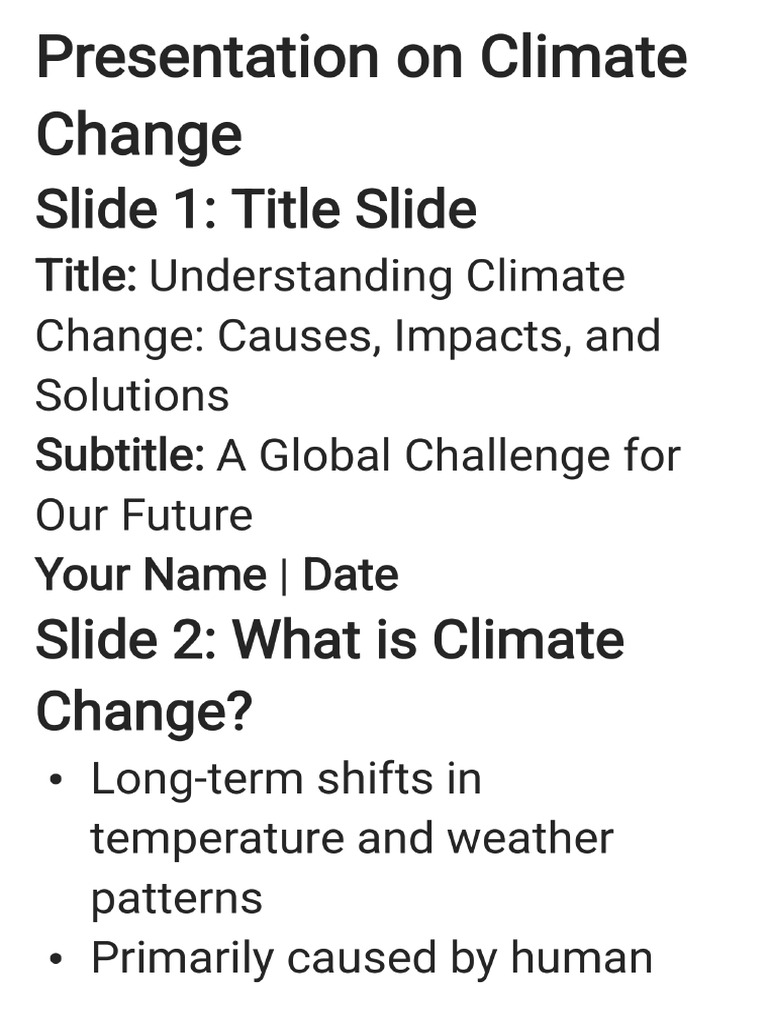Presentation On Climate Change - 250317 - 021111 | PDF