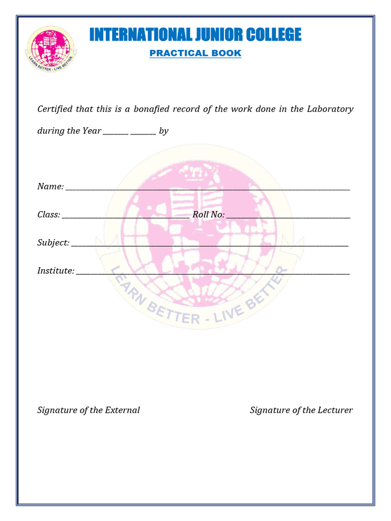 International Junior College Lab Record | PDF