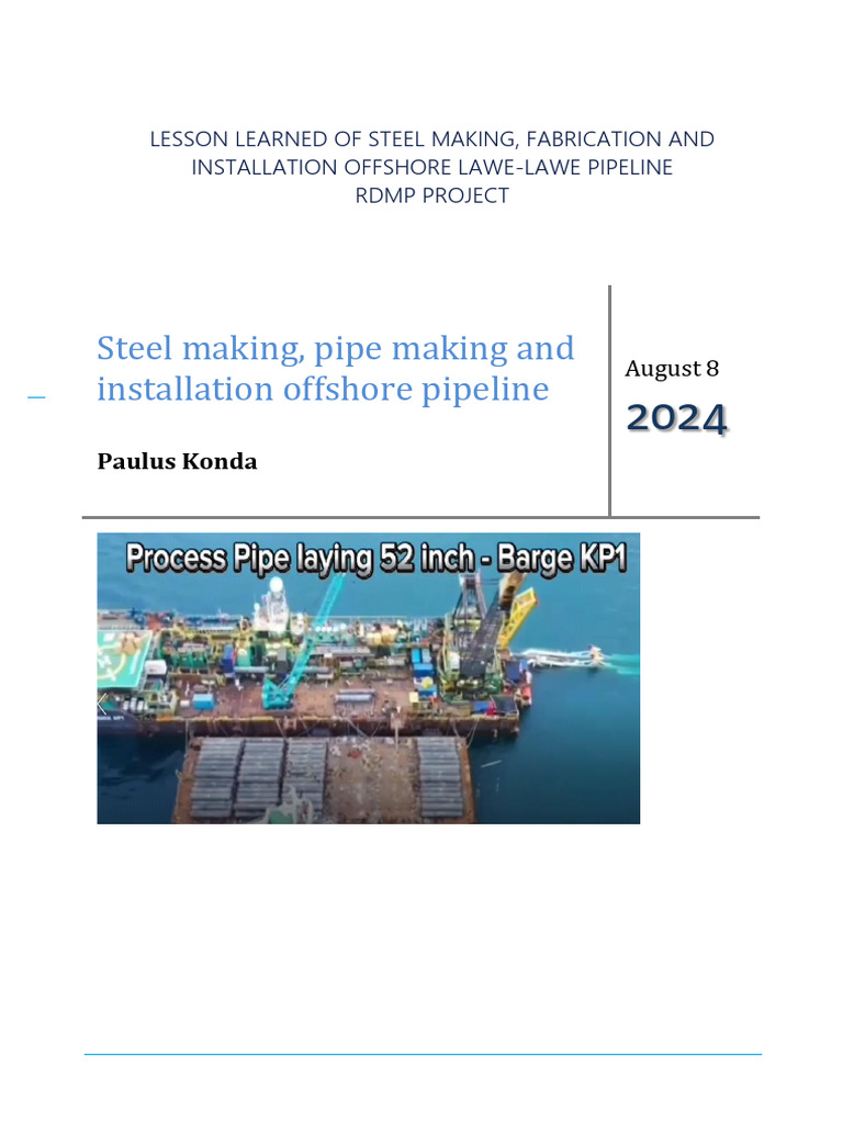 Lesson Learned Fabrication and Installation Offshore Pipeline - Paulus ...