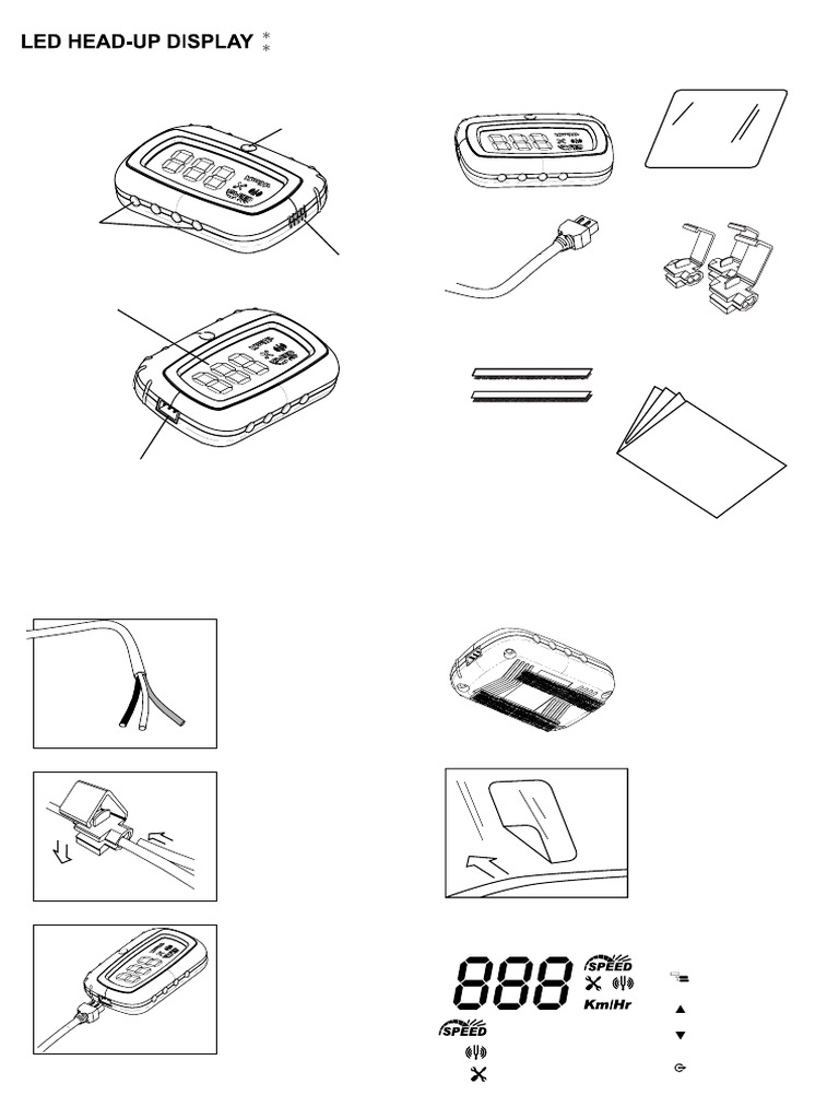 HUD Installation and Setup Guide | PDF | Wire | Speed Limit