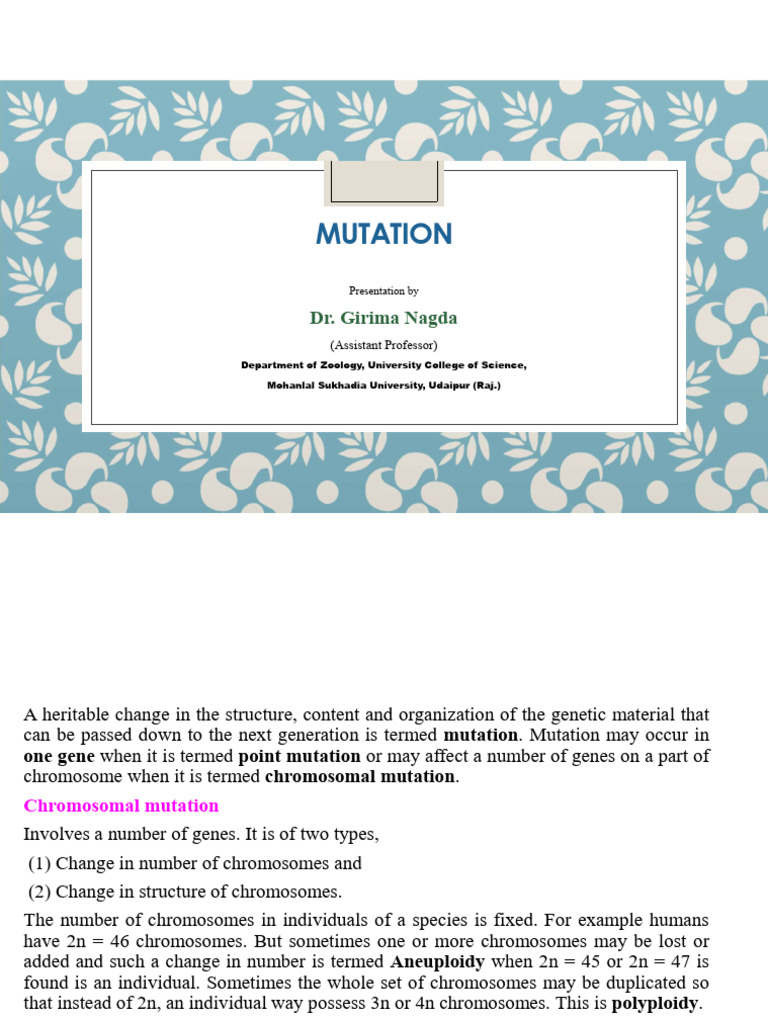 Understanding Genetic Mutations | PDF | Genetic Code | Gene