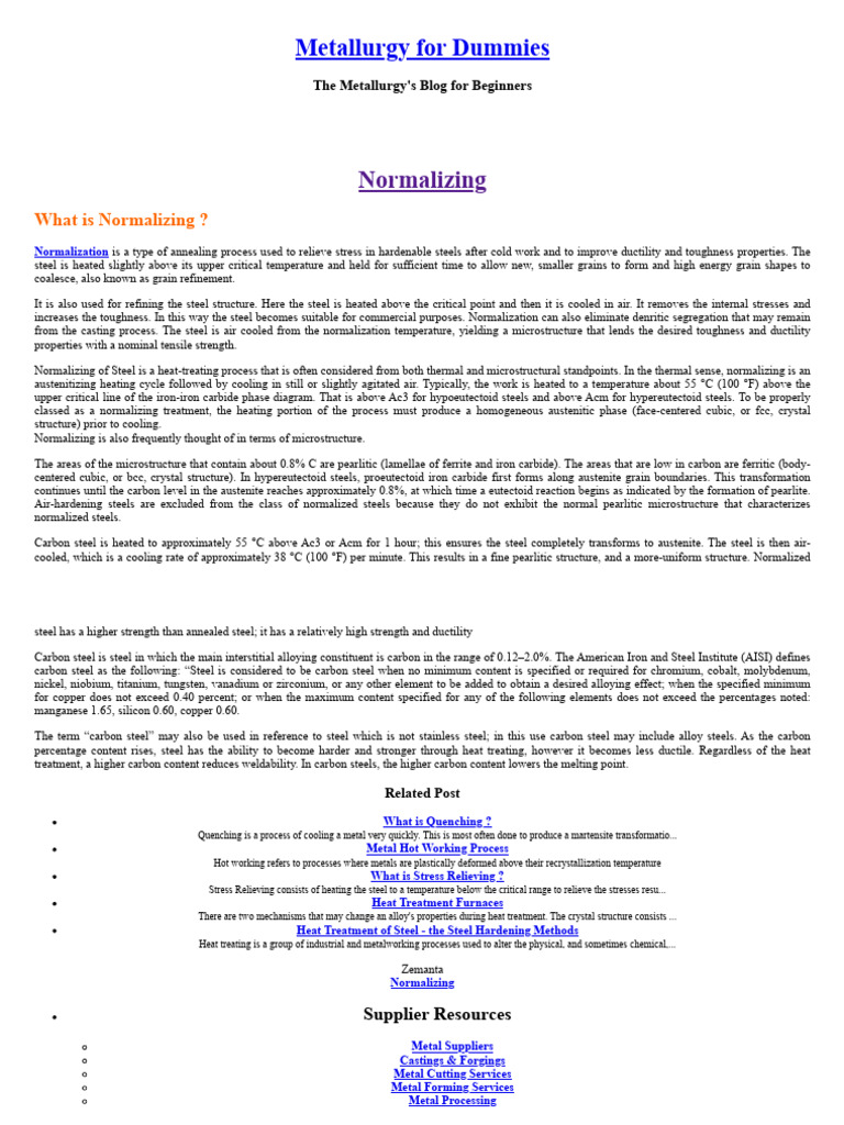 Understanding Steel Normalization Process | PDF | Steel | Heat Treating