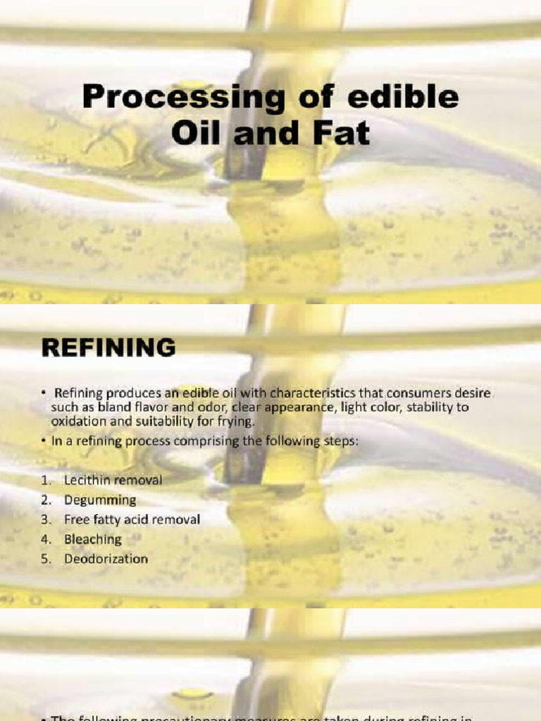 Processing of Oil and Fat | PDF