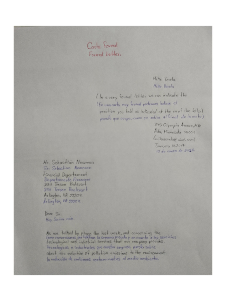 Carta Formal E Informal Pdf