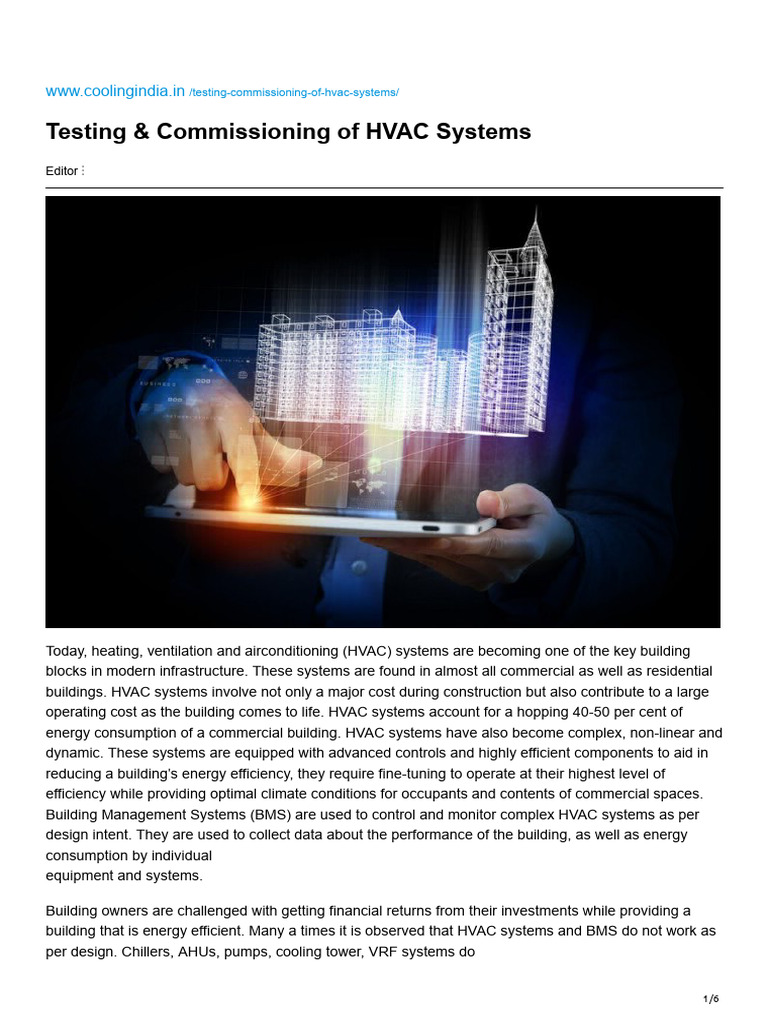 coolingindia.in-Testing Commissioning of HVAC Systems | PDF | Building ...