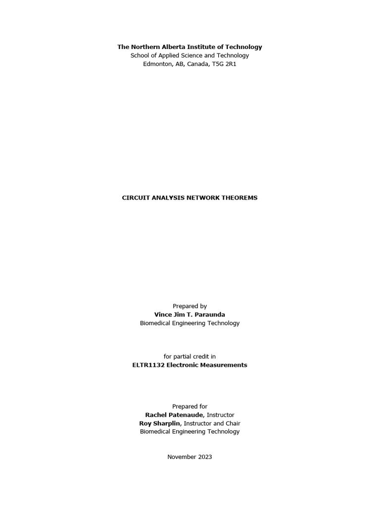 Vince - Circuit Network Analysis Theorems | PDF | Electrical Network ...