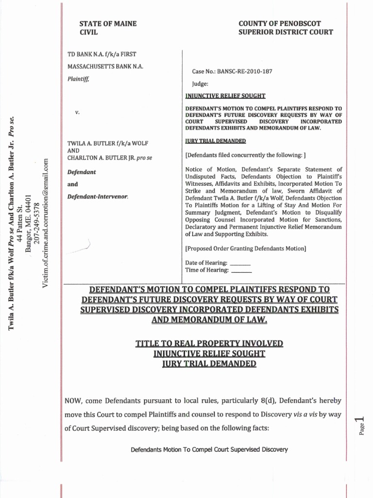 Defendants Motion to Compel Supervised Discovery No Exhibits 0001