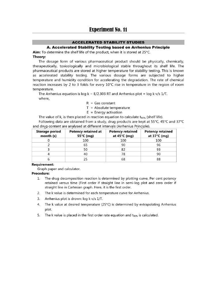 Exp 11 Stability Study | PDF