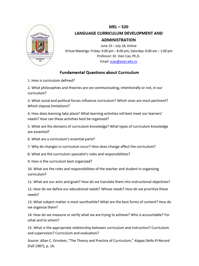 Language Curriculum Development Course | PDF