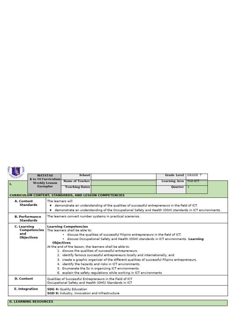 Q1 LE TLE 7 Lesson 2 Week 2 | PDF | Educational Technology ...