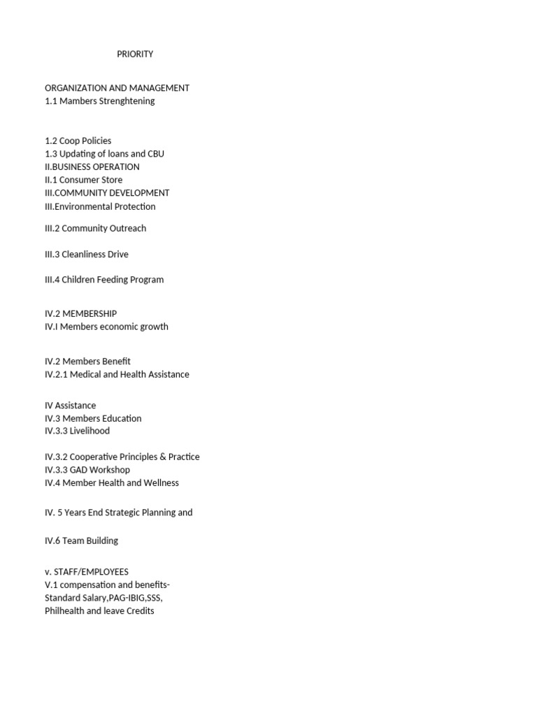 3 Year Development Plan | PDF | Cooperative | Economies