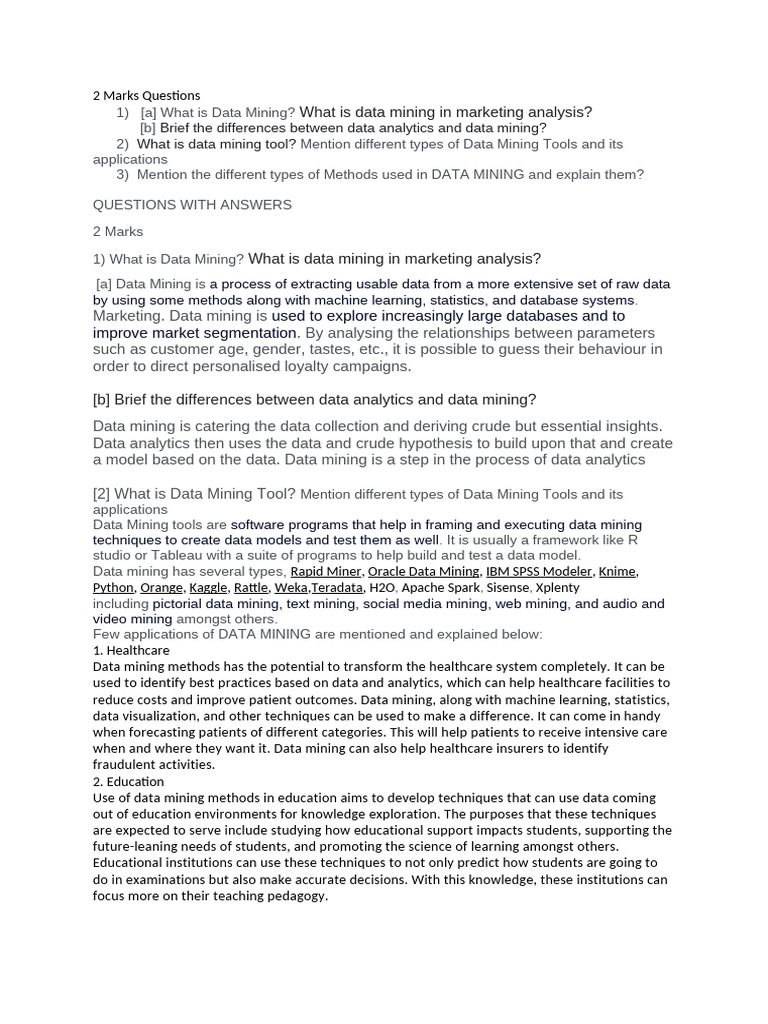 DA5.6 Marketing Analytics Q&a | PDF | Data Mining | Statistical ...