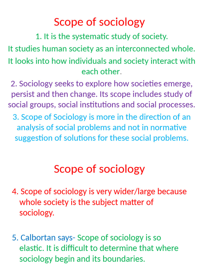 Understanding the Scope of Sociology | PDF | Sociology | Social Sciences