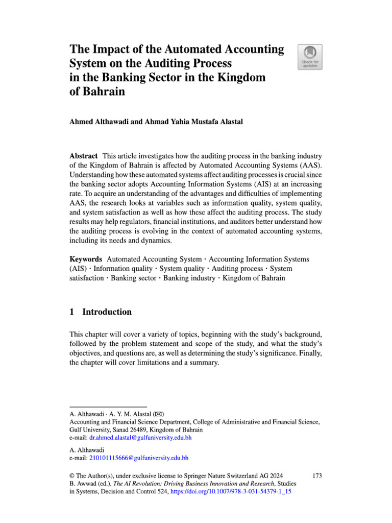 The Impact of The Automated Accounting System On The Auditing Process ...